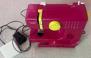 Janome Fuscia Pink Sewing Machine 10 Stitch Model 525B Used/ Timer Do Not Work